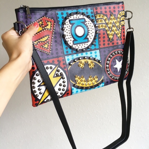 Wonder Woman Batman Super Man Marvel Handbag - Picture 3 of 7